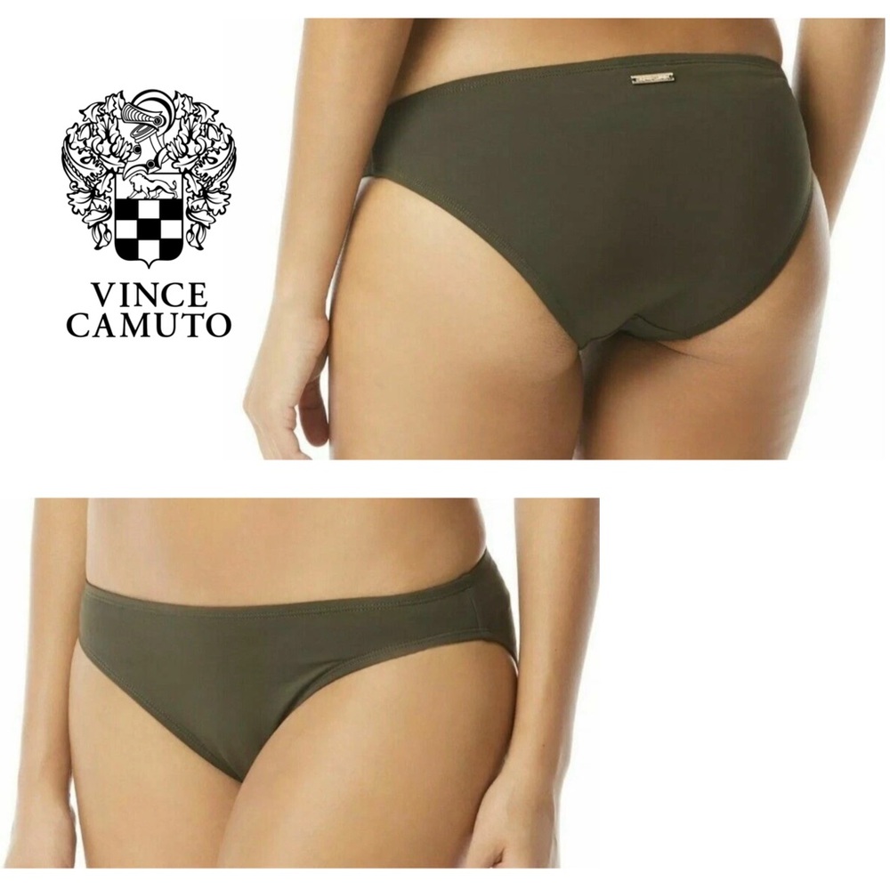 Vince Camuto Green Swimwear bikini bottoms gold accent moderate hipster coverage